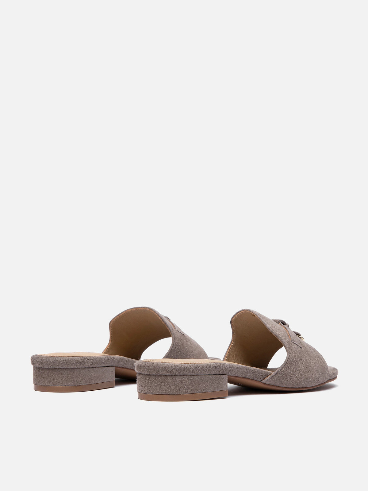 PAZZION, Phoenix Knot Detail Suede Slides, Khaki