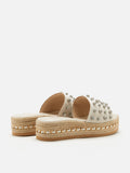 PAZZION, Poppy Studded Wedges, Beige