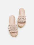 PAZZION, Poppy Studded Wedges, Pink