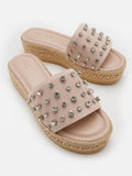 PAZZION, Poppy Studded Wedges, Pink
