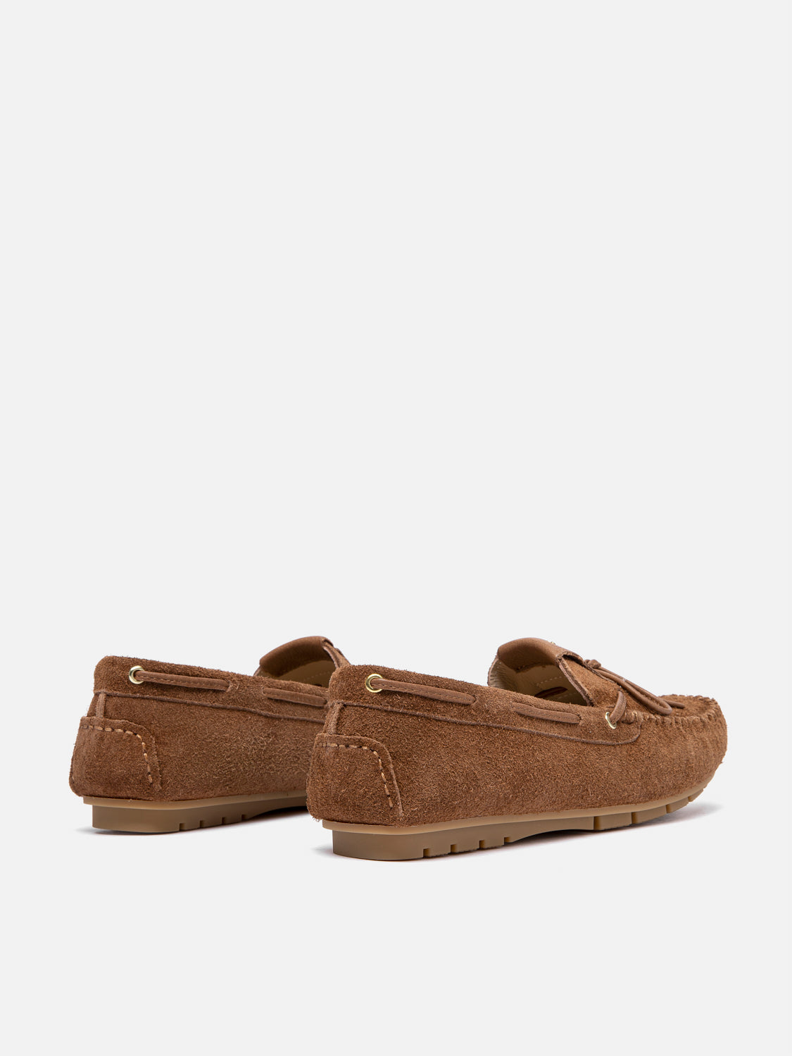 PAZZION, Querissa Bow-Tied Suede Loafers, Brown