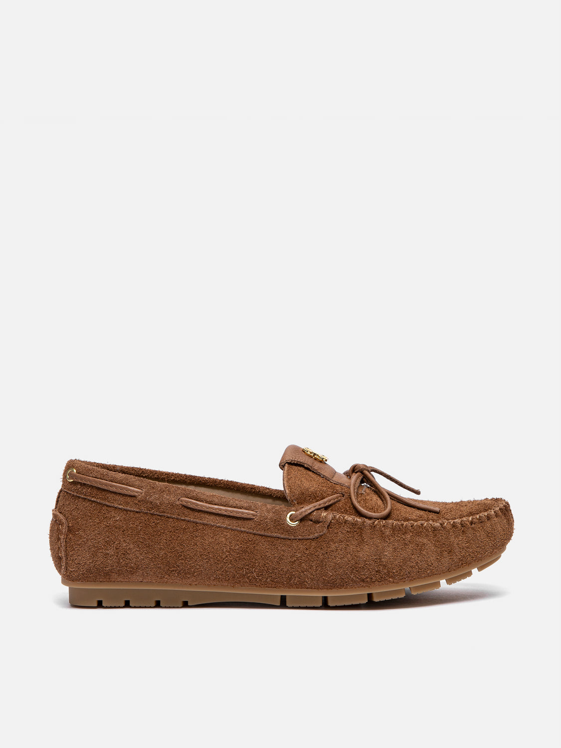 PAZZION, Querissa Bow-Tied Suede Loafers, Brown