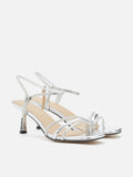 PAZZION, Quinella Crystal Embellished Sandal Heels, Silver