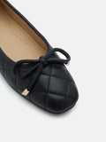 PAZZION, Quinn Quilted Bow Flats, Black