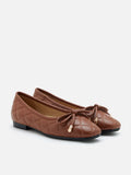 PAZZION, Quinn Quilted Bow Flats, Brown