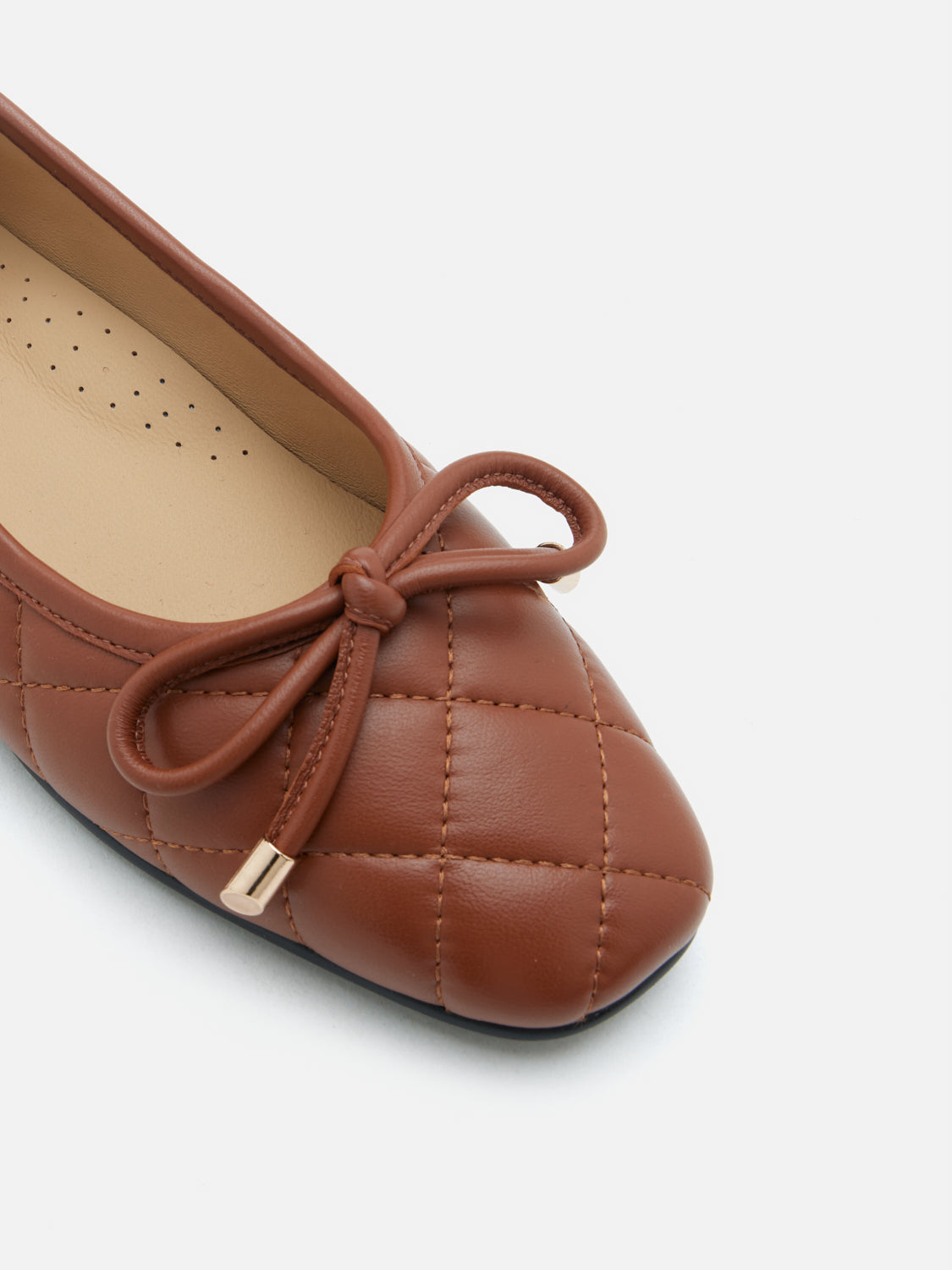 PAZZION, Quinn Quilted Bow Flats, Brown