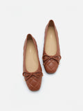PAZZION, Quinn Quilted Bow Flats, Brown