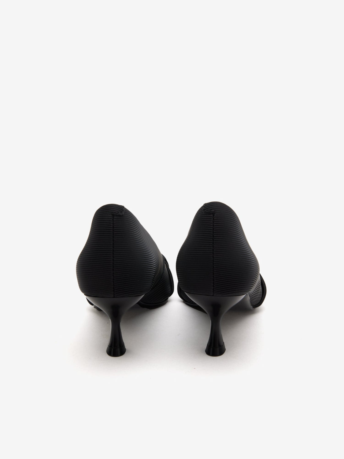 PAZZION, Quirielle Textured Pointed Toe Leather Heels, Black