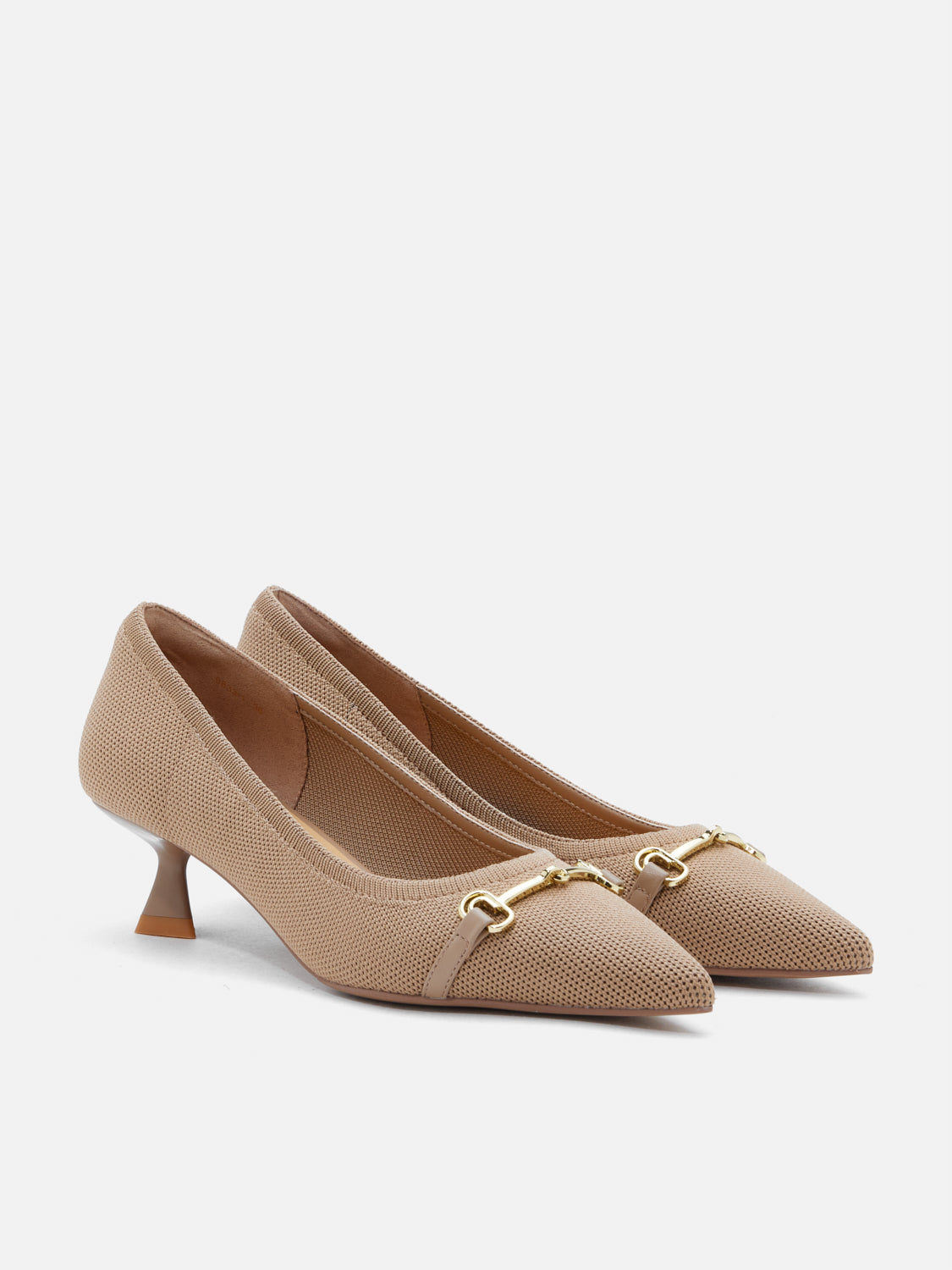 PAZZION, Ravessa Flyknit Pointed Toe Heels, Almond