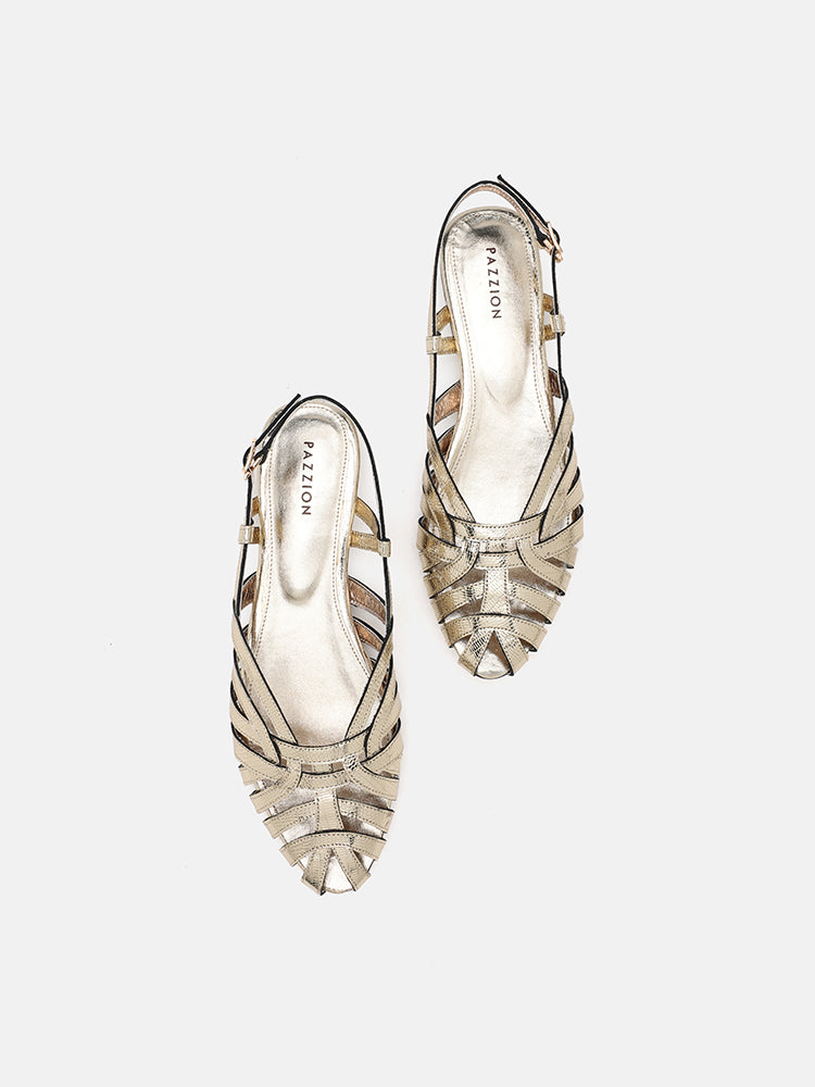 Metallic slingback flats sales