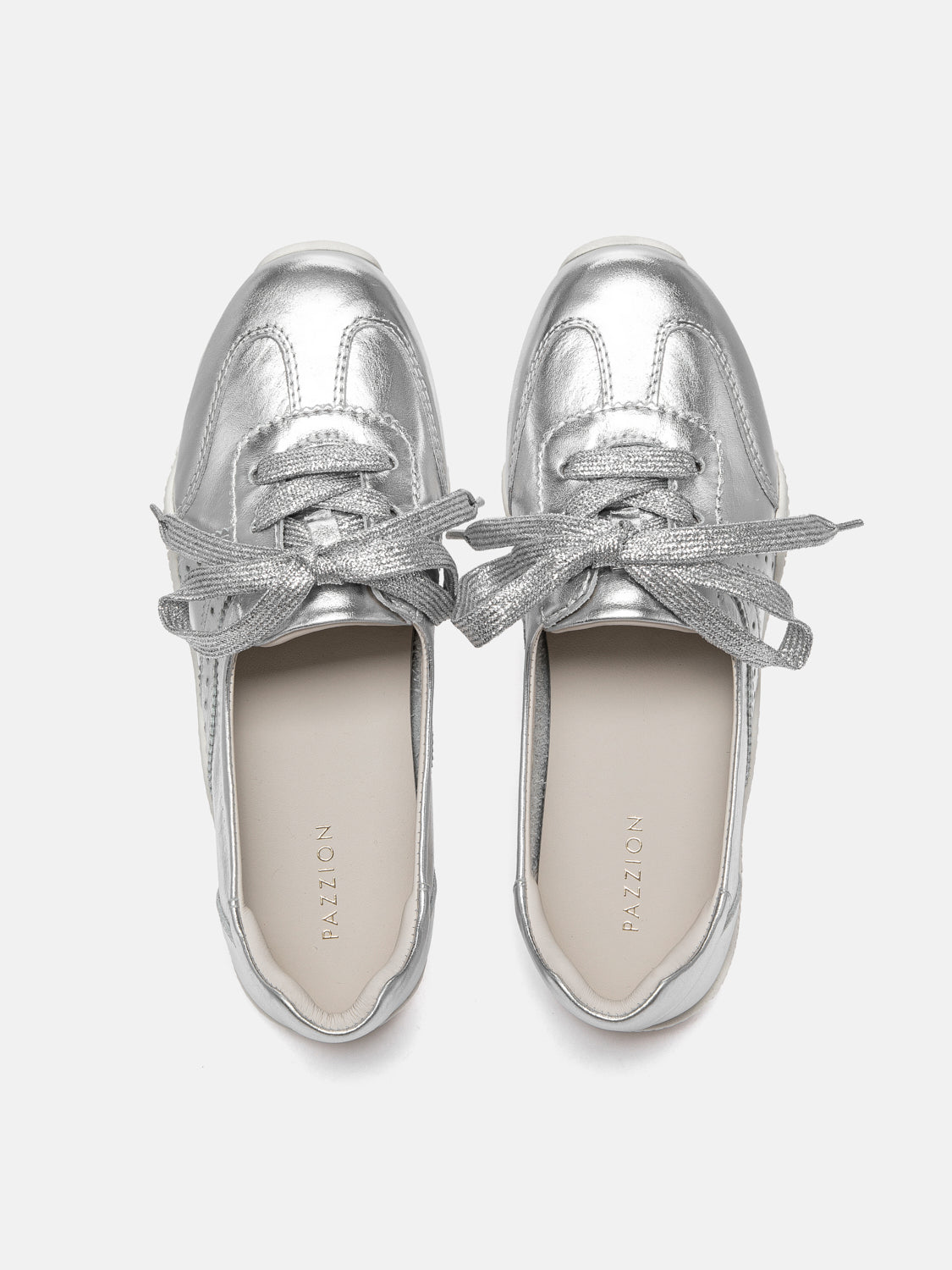 PAZZION, Renee Leather Flats, Silver