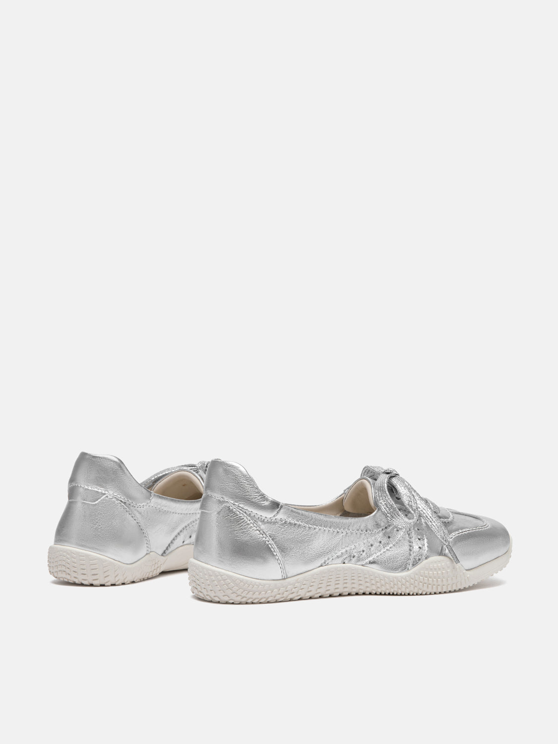 PAZZION, Renee Leather Flats, Silver