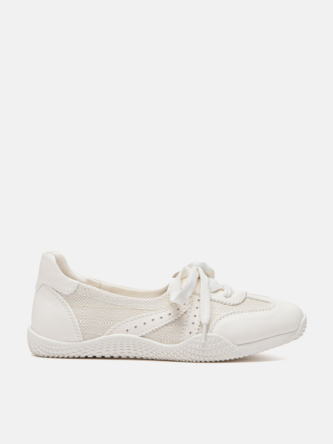 PAZZION, Renee Tweed Leather Flats, White