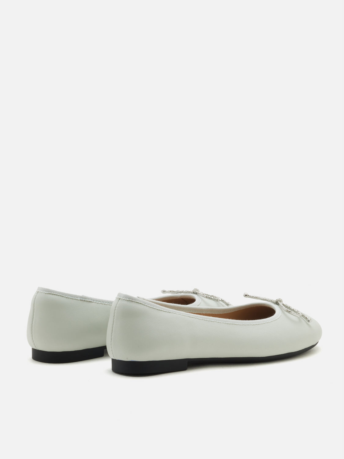 PAZZION, Rivelia Crystal Bow Leather Flats, Lightblue