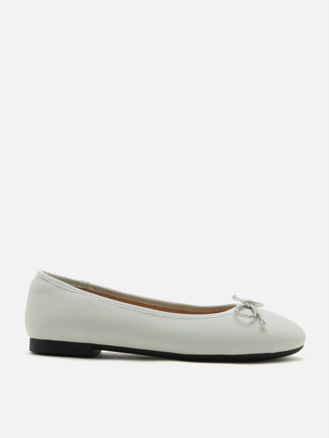 PAZZION, Rivelia Crystal Bow Leather Flats, Lightblue