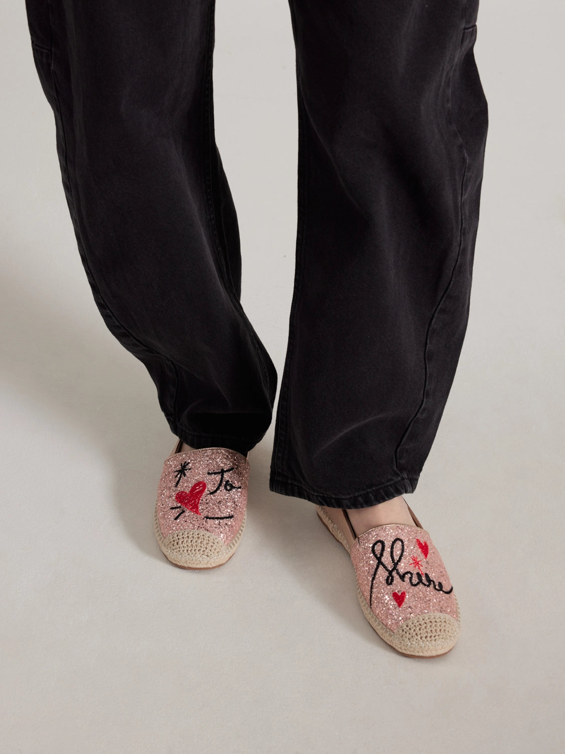 PAZZION, Rivka Glitter Espadrilles, Pink