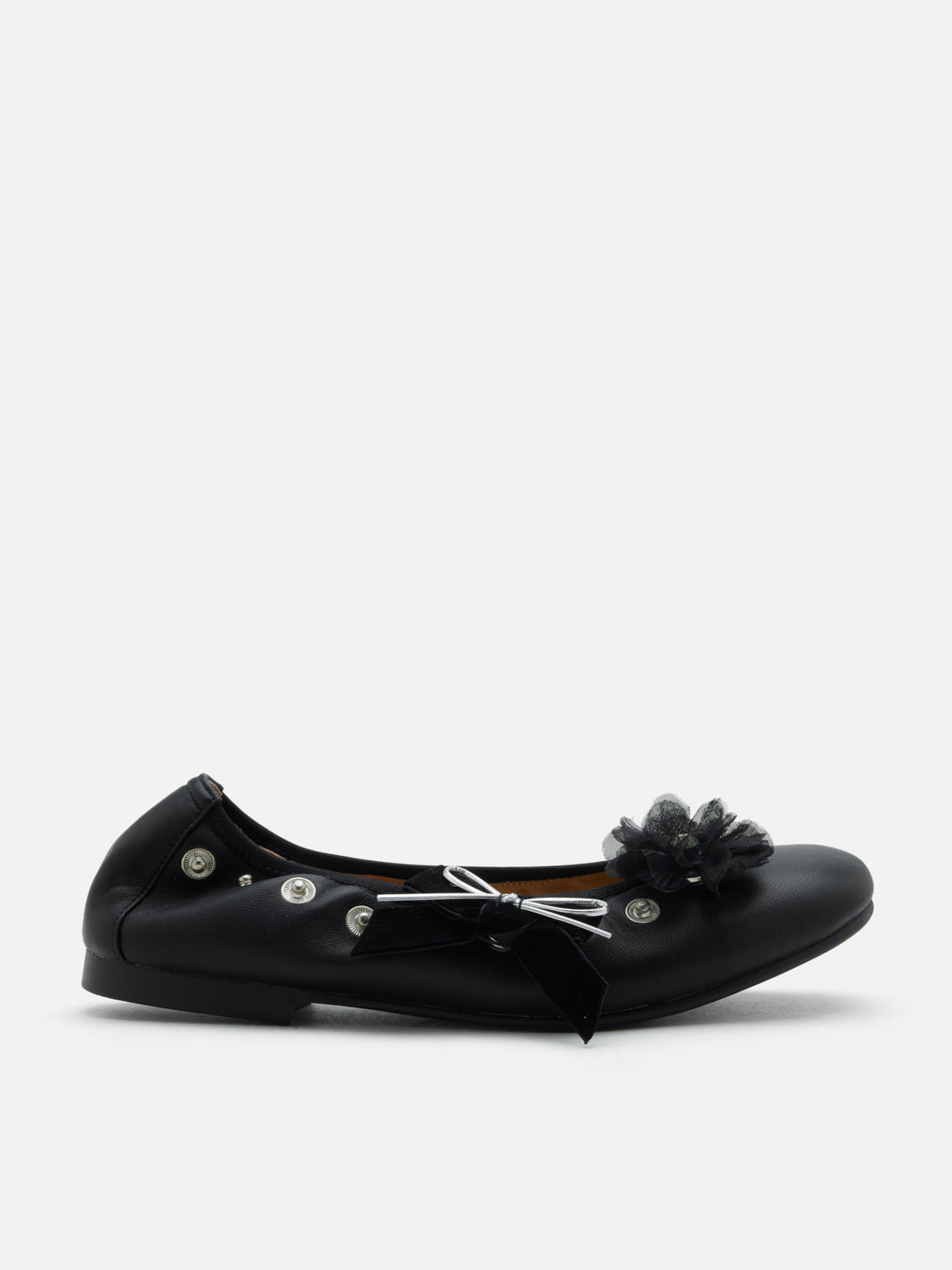 PAZZION, Rolene Clip-Stud Charmed Flats, Black