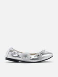 PAZZION, Rolene Clip-Stud Charmed Flats, Silver