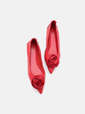 PAZZION, Rosalie Floral Point-Toe Flats, Red