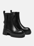 PAZZION, Rota Leather Ankle Boots, Black
