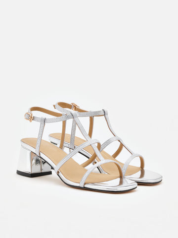Rumi Crystal Embellished Strappy Sandal Heels