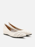 PAZZION, Rylee Ruched Detail Covered Flats, Beige