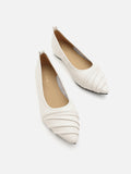 PAZZION, Rylee Ruched Detail Covered Flats, Beige