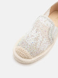 PAZZION, Sabrina Crystal Embellished Espadrilles, White