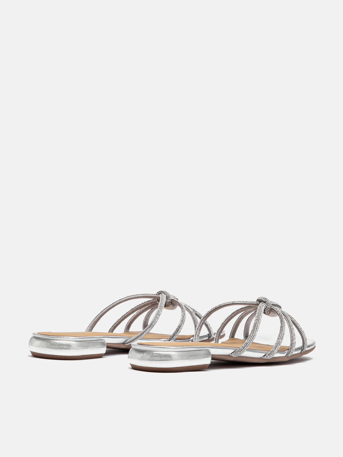 PAZZION, Sadie Crystal Strap Sandals - Silver, Silver