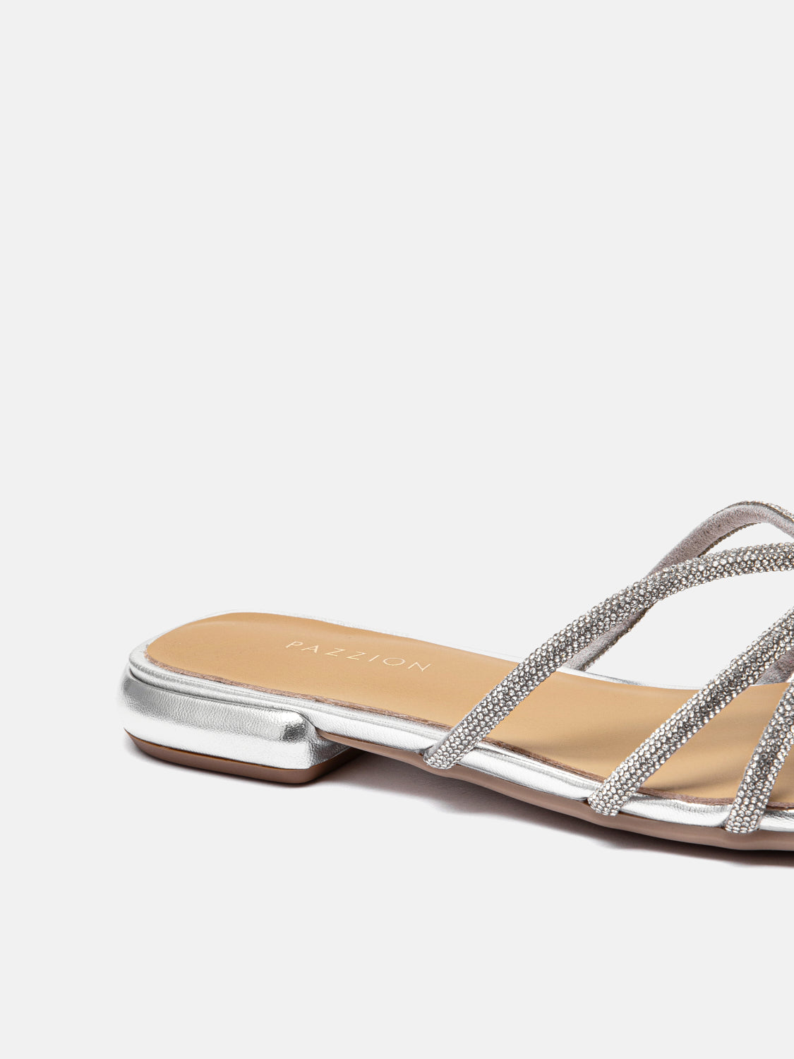 PAZZION, Sadie Crystal Strap Sandals - Silver, Silver