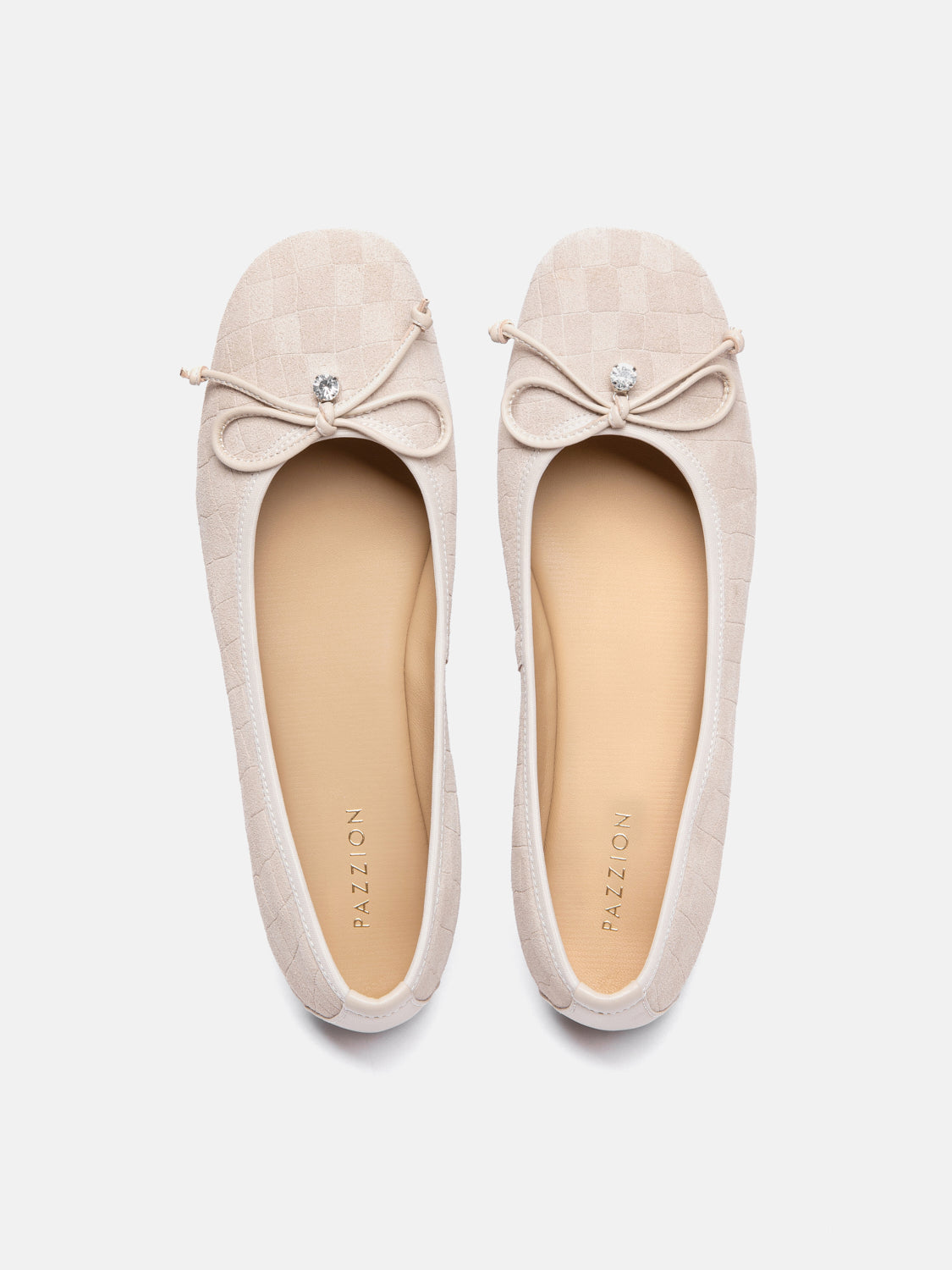 PAZZION, Salma Bow Suede Ballet Flats, Almond