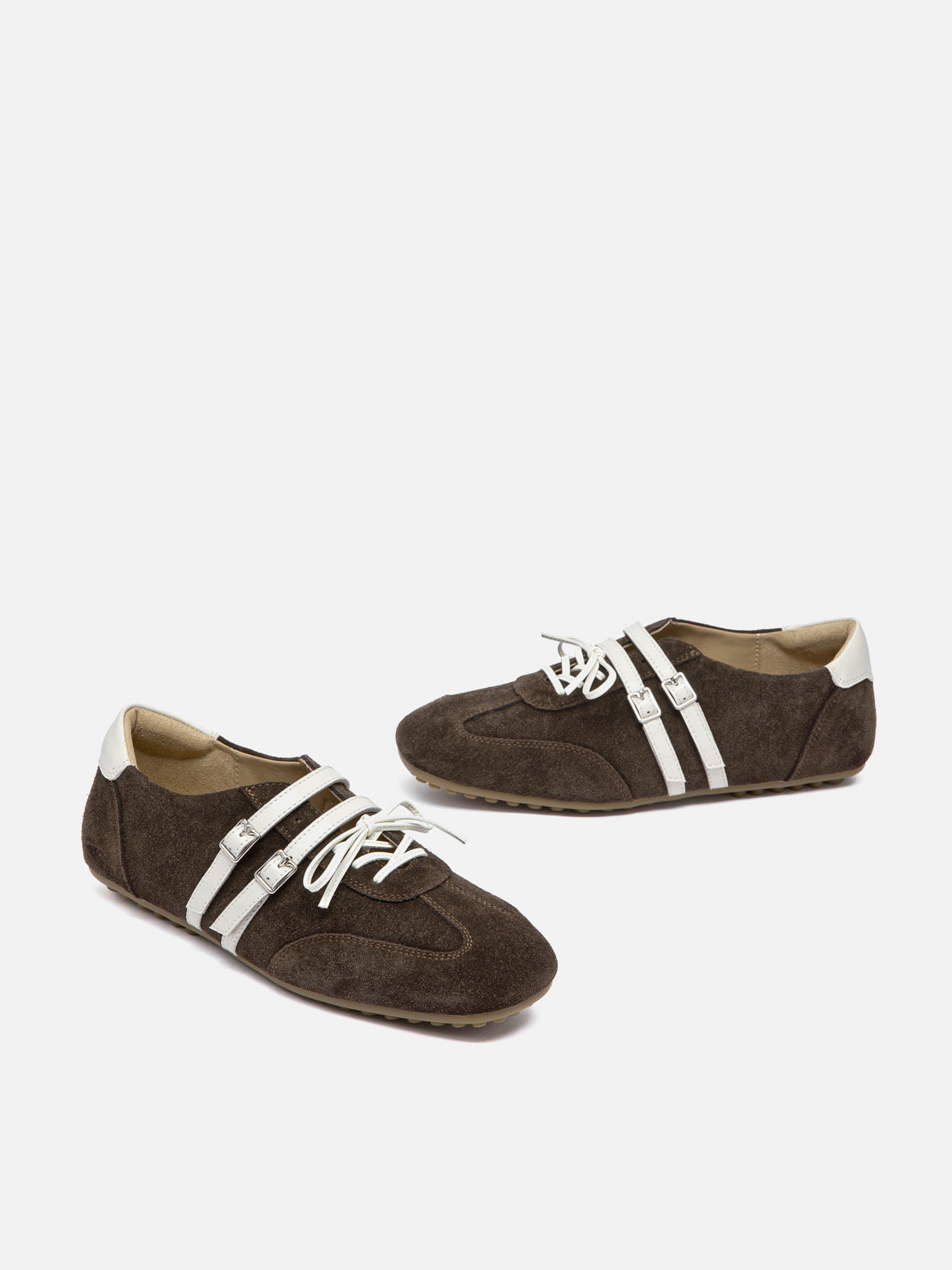 PAZZION, Samira Suede Sneakers, Darkbrown