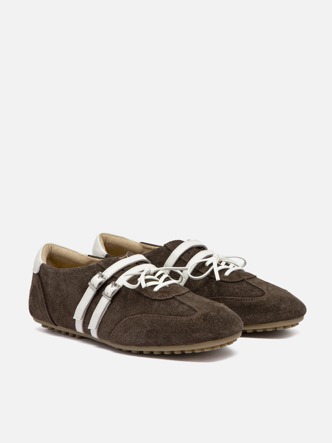 PAZZION, Samira Suede Sneakers, Darkbrown