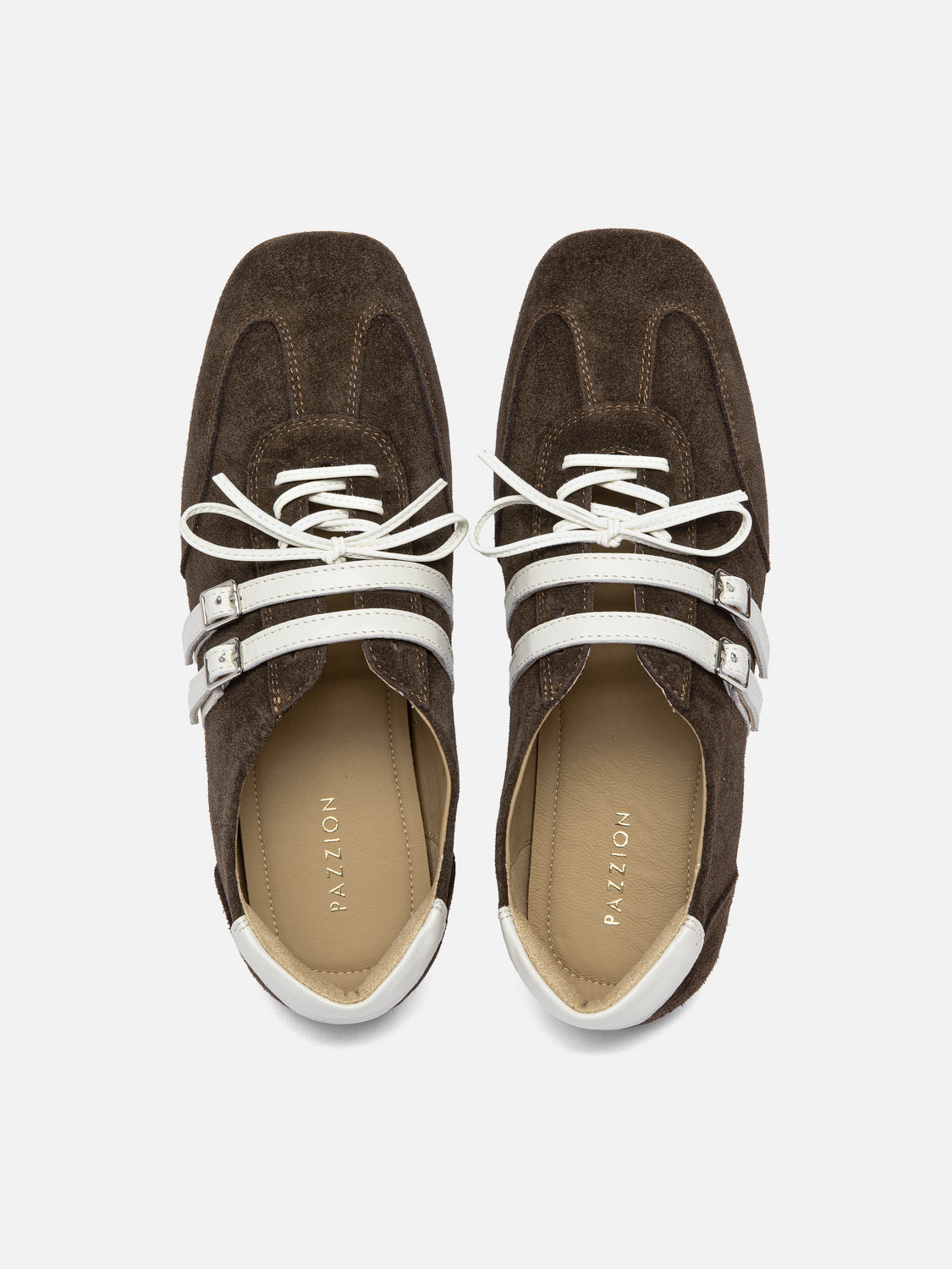PAZZION, Samira Suede Sneakers, Darkbrown