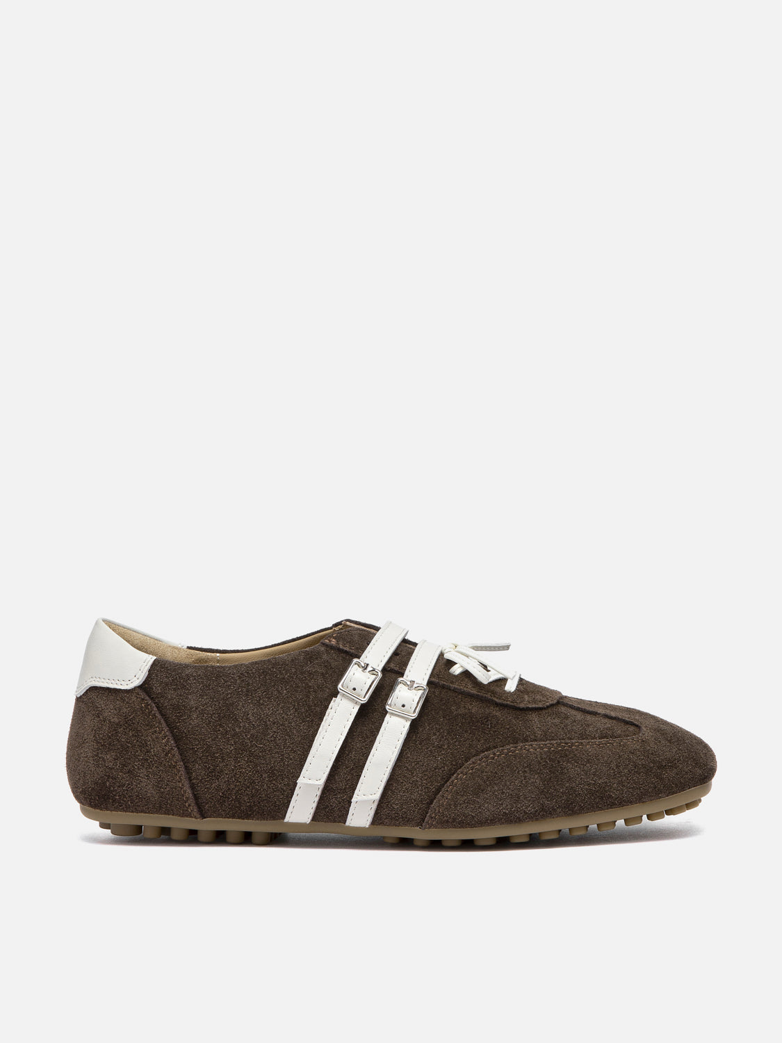 PAZZION, Samira Suede Sneakers, Darkbrown