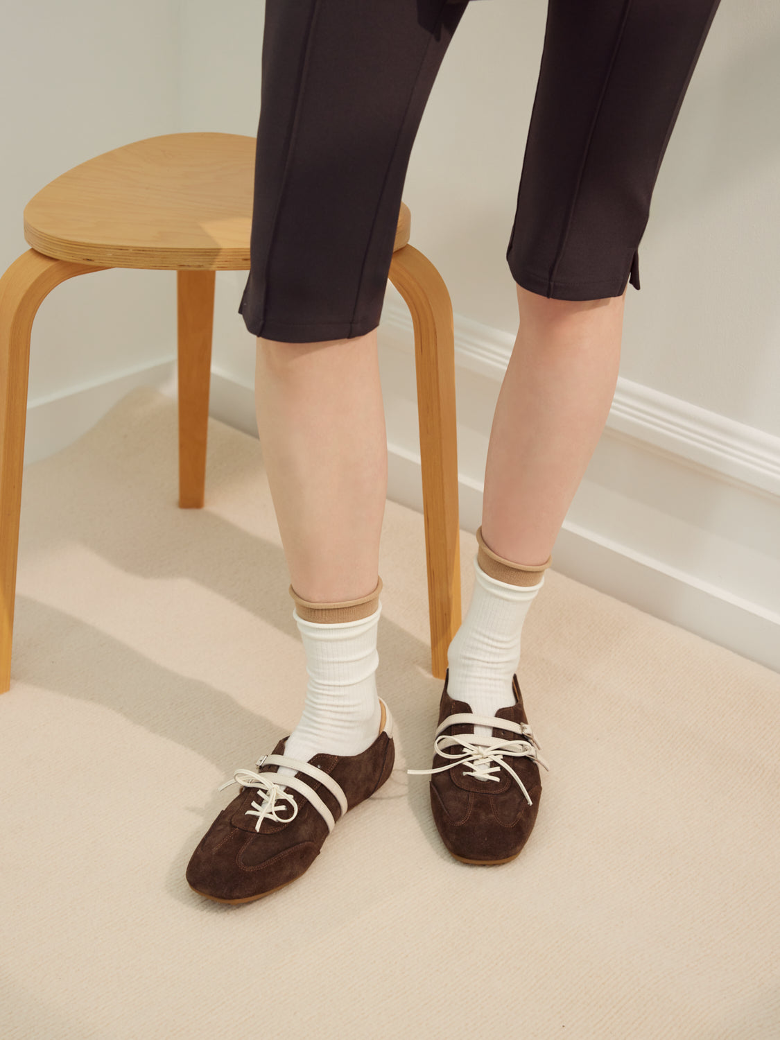 PAZZION, Samira Suede Sneakers, Darkbrown