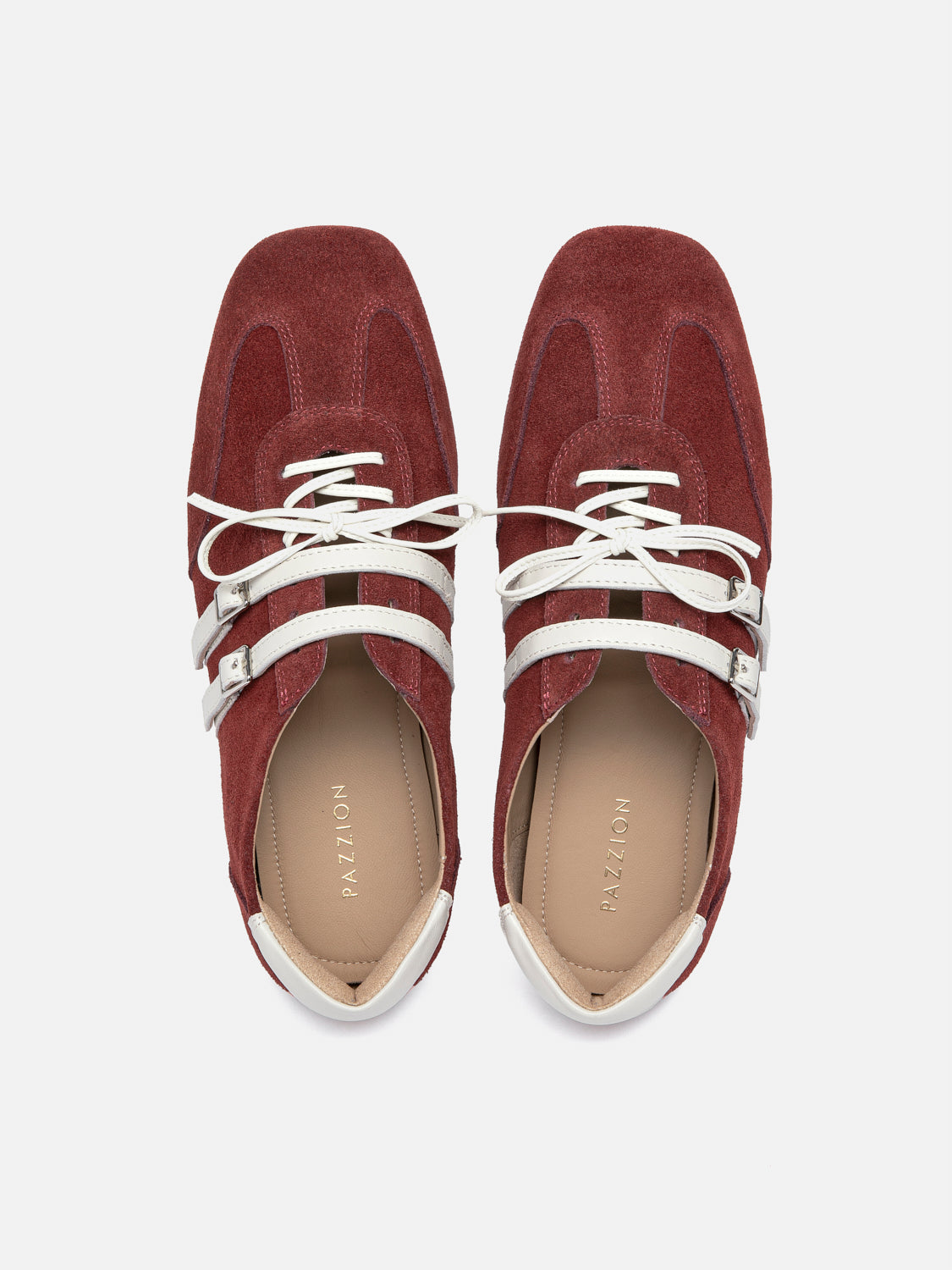 PAZZION, Samira Suede Sneakers, Wine