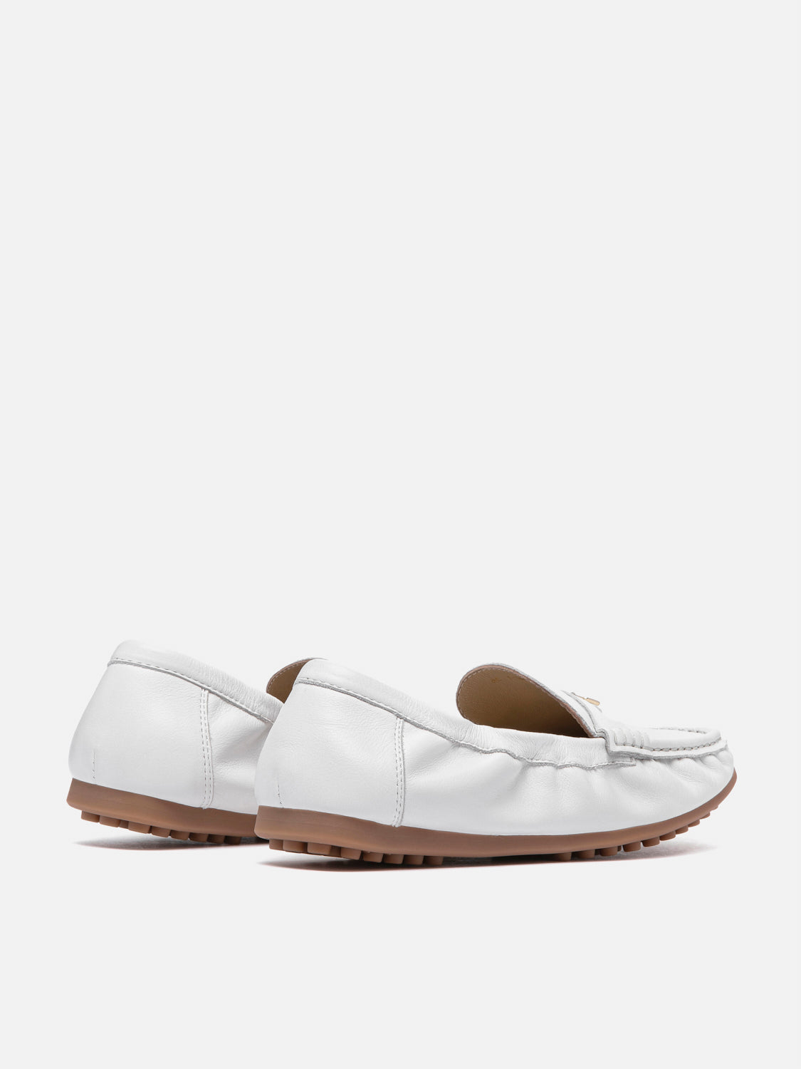 PAZZION, Sasha Lock Leather Moccasins, Beige