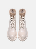 PAZZION, Scarlett Fur Boots, Beige