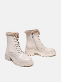 PAZZION, Scarlett Fur Boots, Beige