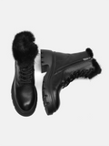 PAZZION, Scarlett Fur Boots, Black