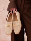 PAZZION, Searra Accented Flyknit Loafers, Almond