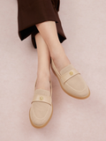 PAZZION, Searra Accented Flyknit Loafers, Almond