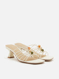PAZZION, Shevone Bead Knot Sandal Heels, Beige