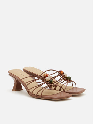 Shevone Bead Knot Sandal Heels