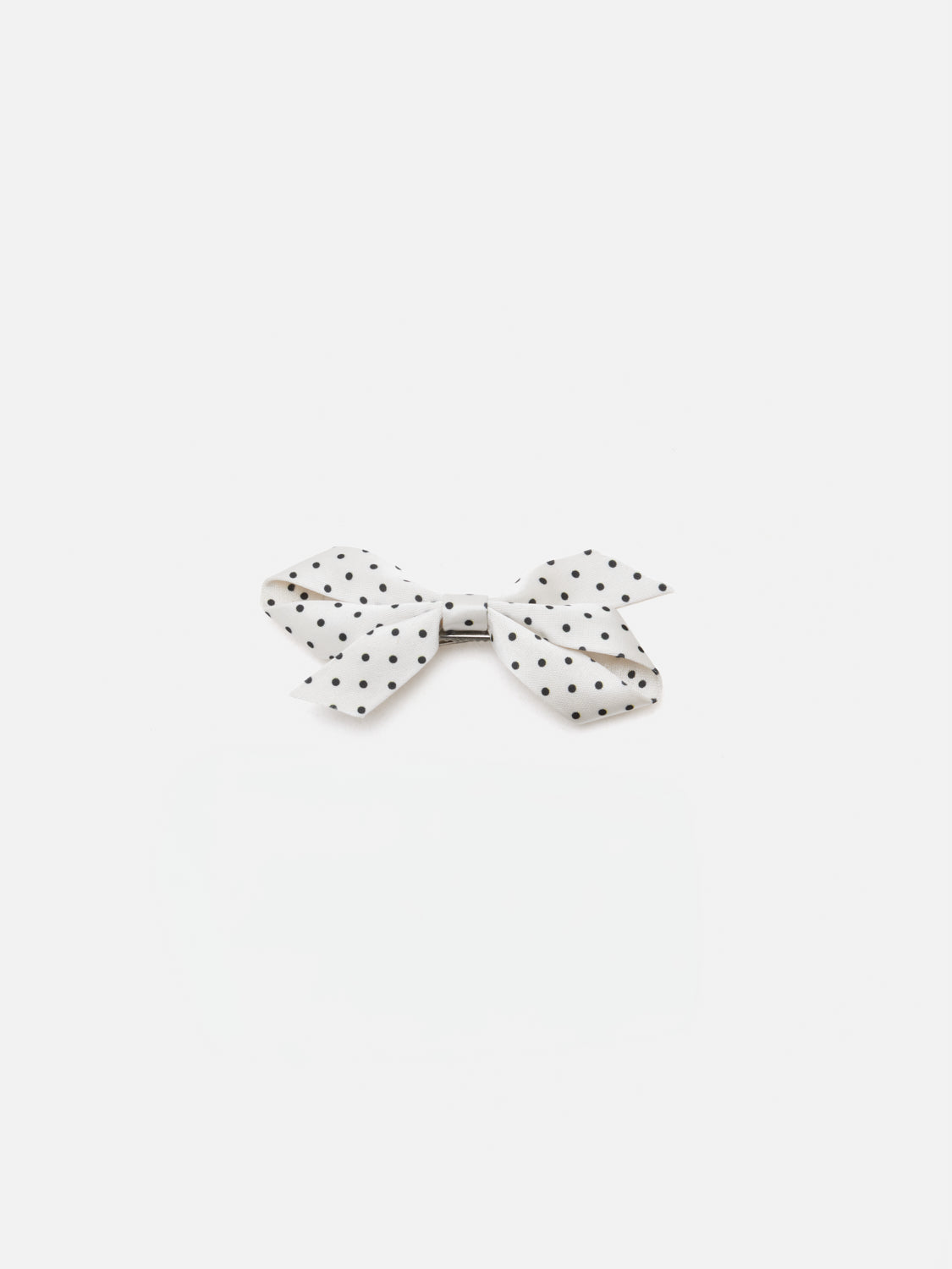 PAZZION, Sienna Polka Dot Ribbon Hair Clip, White