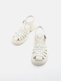 PAZZION, Sika Patent Fisherman Sandals, White