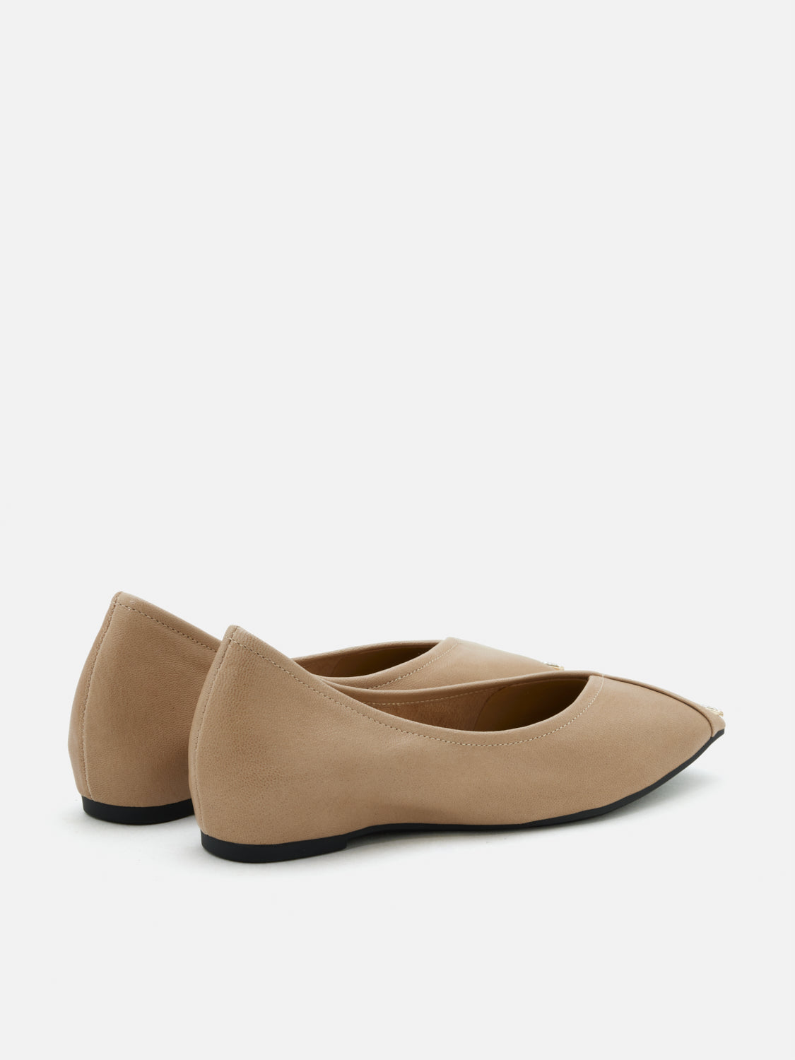 PAZZION, Silmare Crystal Embellished Leather Flats, Almond