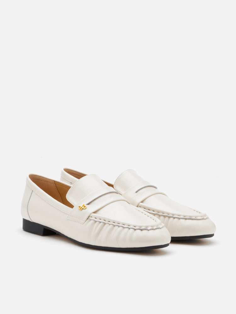 PAZZION, Silvia Accented Penny Loafers, Beige