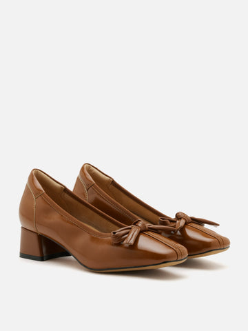 Silvianne Bow-Tied Leather Heels